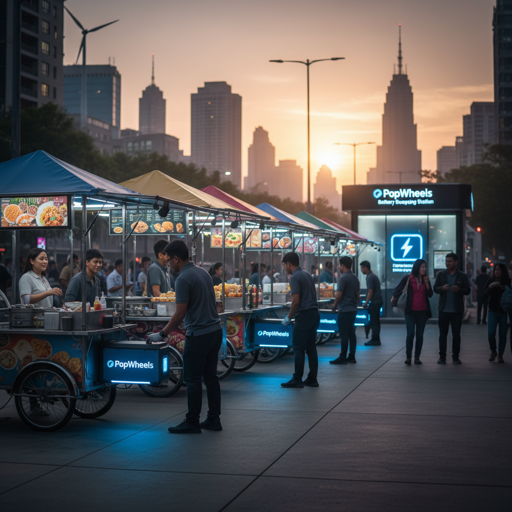 PopWheels Powers Food Carts: Battery Swapping Revolution