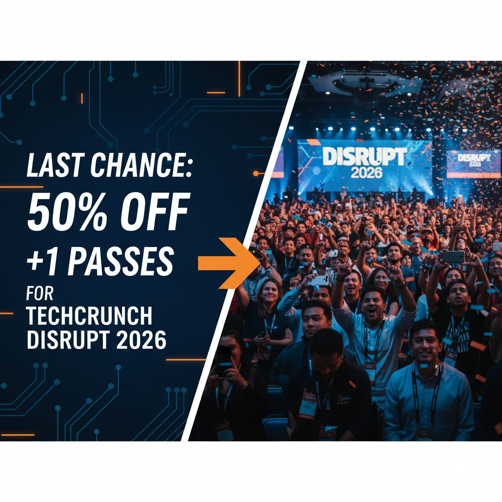 Last Chance: 50% Off +1 Passes for TechCrunch Disrupt 2026!