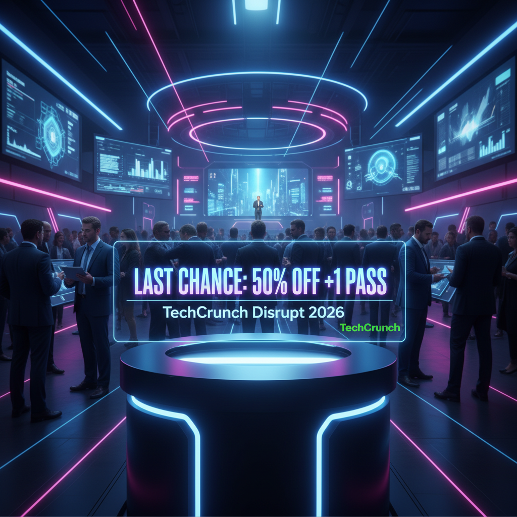 Last Chance: TechCrunch Disrupt 2026 – 50% Off +1 Pass!