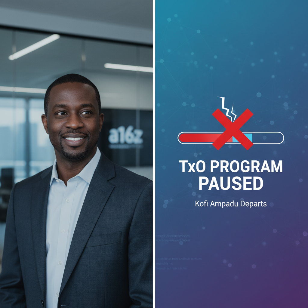 a16z Partner Kofi Ampadu Departs, TxO Program Paused